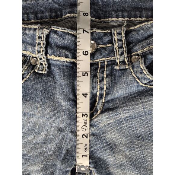 Miss Chic Womens Skinny Jeans Western Contrast Stitches Low Rise Denim Size 27W - Picture 8 of 12